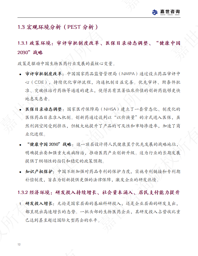 上海嘉世营销咨询-2025中国生物医药行业现状报告