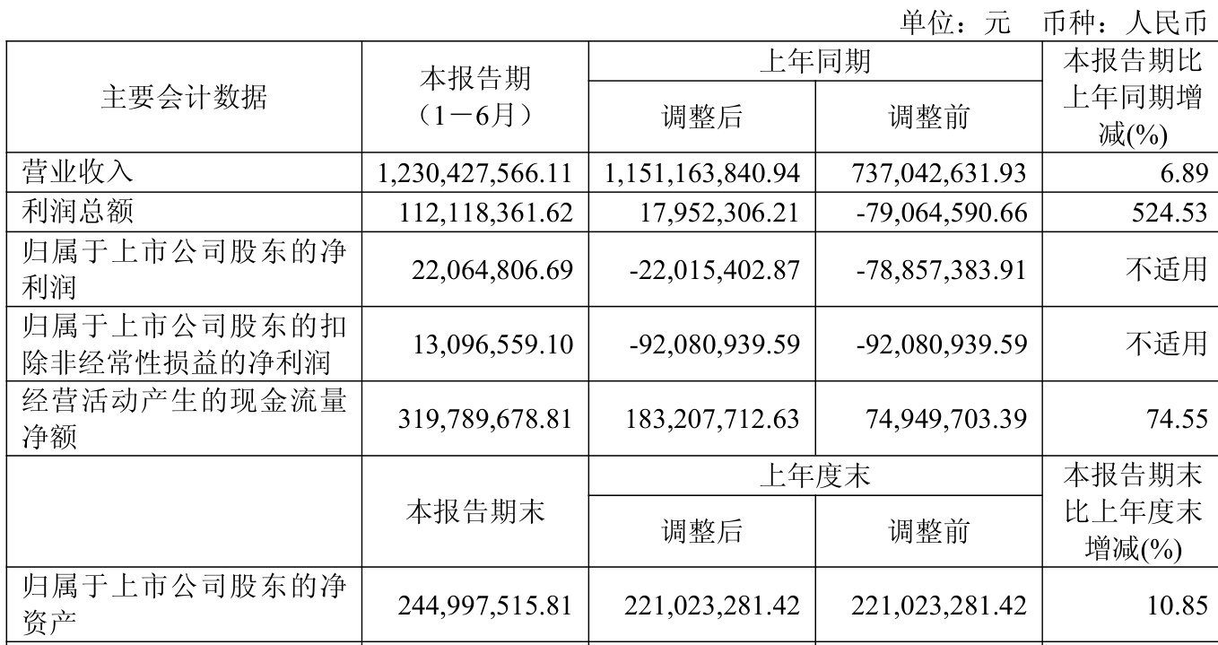 宜宾纸业：2025年上半年盈利2206.48万元 同比扭亏